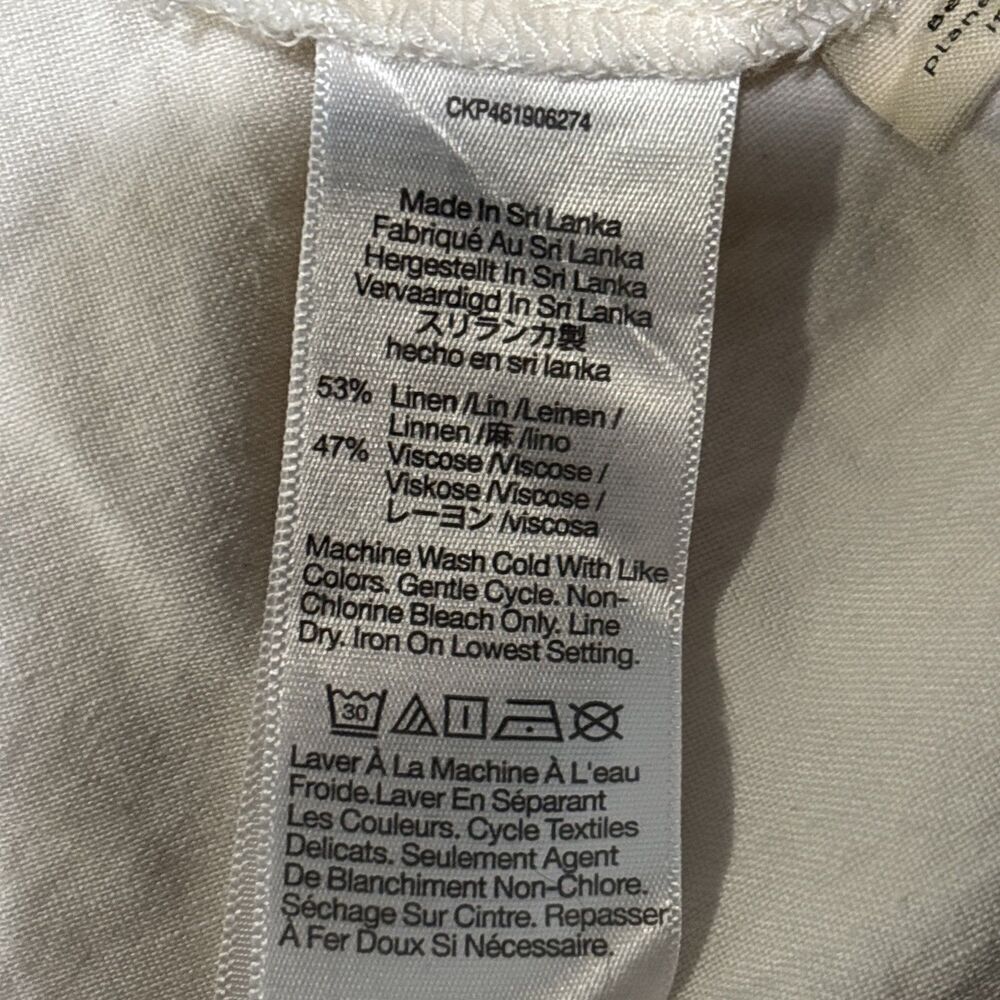 Madewell Women's Paperbag Pull On Linen Blend Ivory Lighthouse Shorts Size Large - Picture 13 of 15